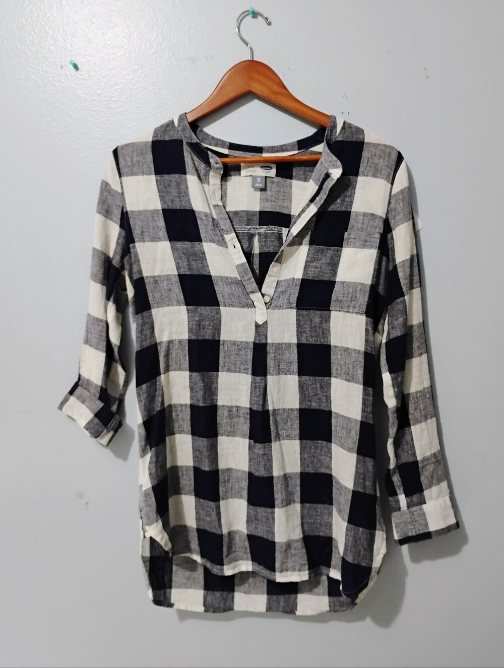 Old Navy Black and White Buffalo Check Tunic